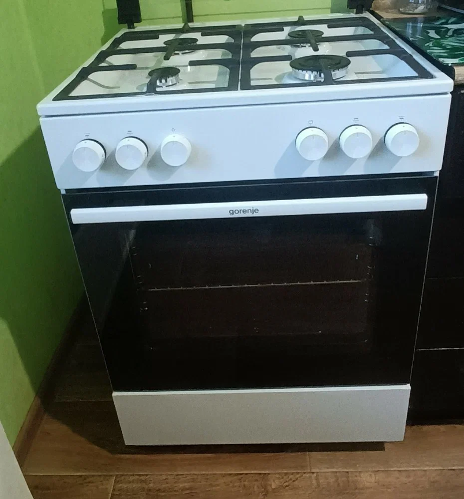 Плита газовая Gorenje GG6A11WF белый, конфорок 4 газовых, духовка 72 л, 60 см x 85 см x 60 см