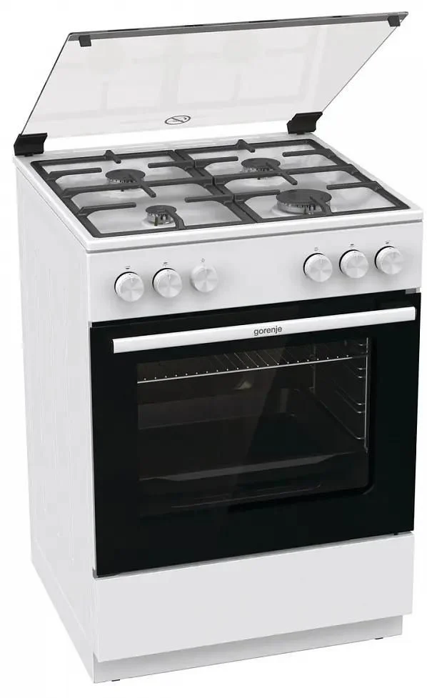 Плита газовая Gorenje GG6A11WF белый, конфорок 4 газовых, духовка 72 л, 60 см x 85 см x 60 см