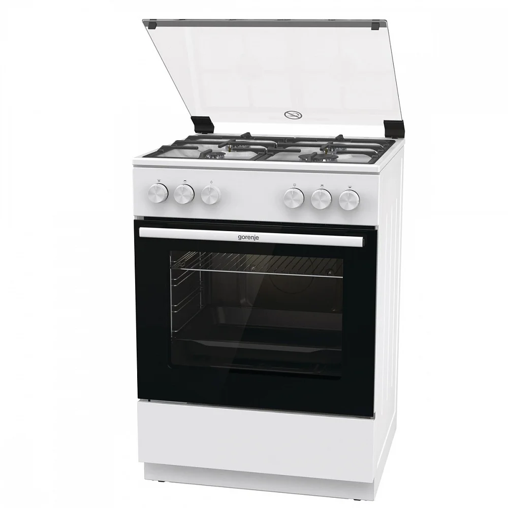 Плита газовая Gorenje GG6A11WF белый, конфорок 4 газовых, духовка 72 л, 60 см x 85 см x 60 см