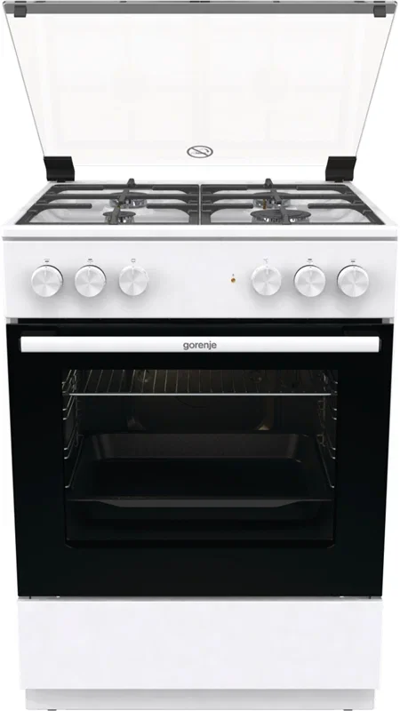 Плита комбинированная Gorenje GK6A20WF белый, конфорок 4 газовых, духовка 65 л, 60 см x 85 см x 60 см