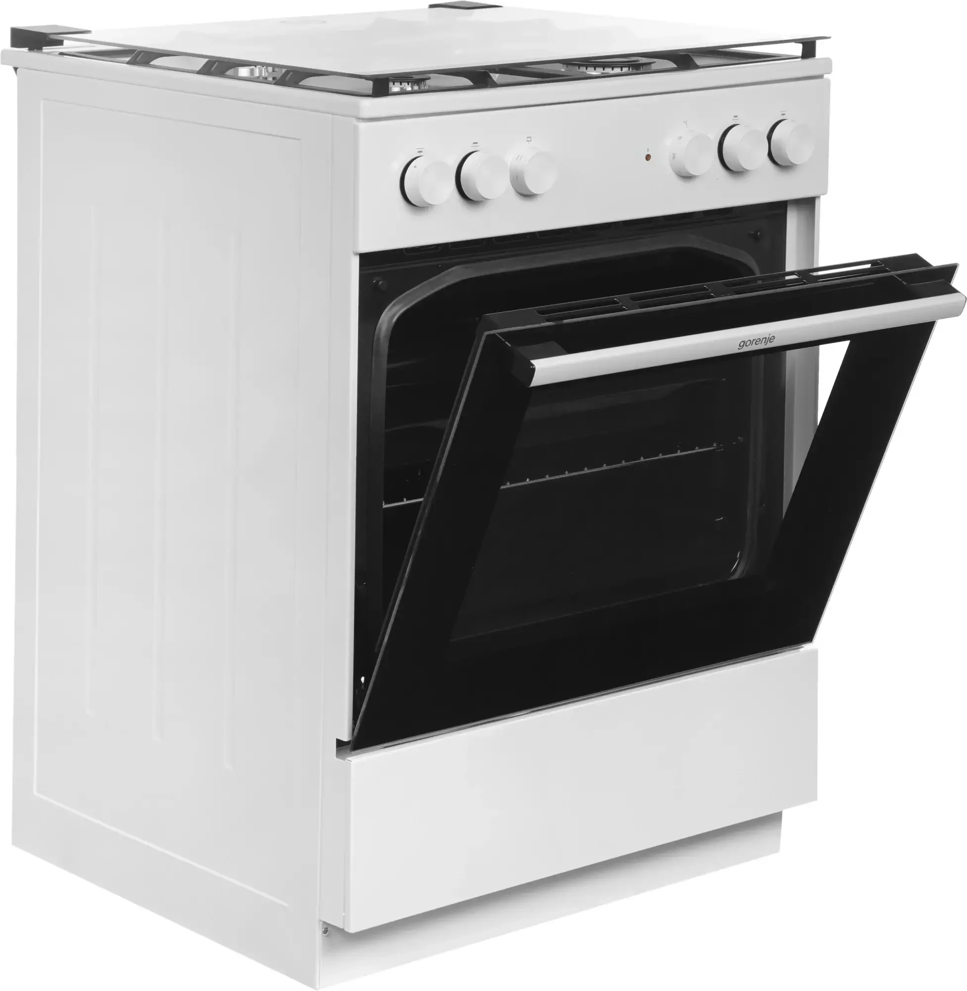 Плита комбинированная Gorenje GK6A20WF белый, конфорок 4 газовых, духовка 65 л, 60 см x 85 см x 60 см