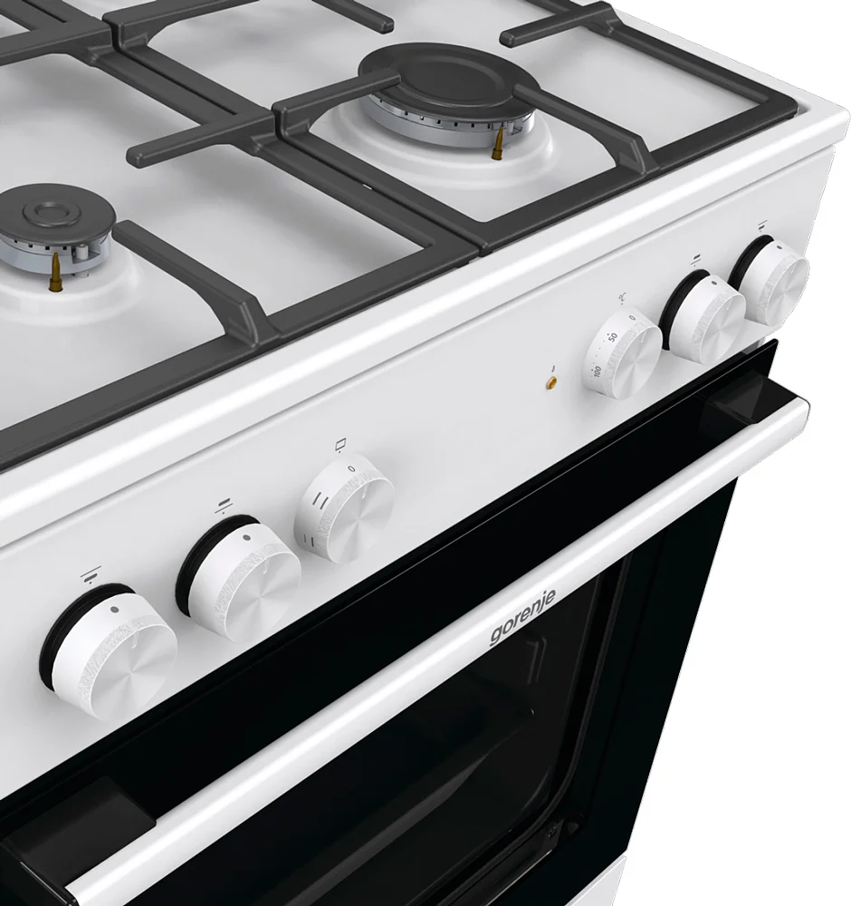 Плита комбинированная Gorenje GK6A20WF белый, конфорок 4 газовых, духовка 65 л, 60 см x 85 см x 60 см