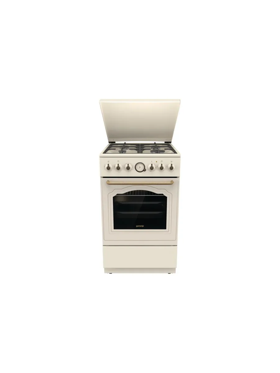 Плита комбинированная Gorenje GKS5B70CLI бежевый, конфорок 4 газовых, духовка 70 л, 50 см x 85 см x 59.4 см