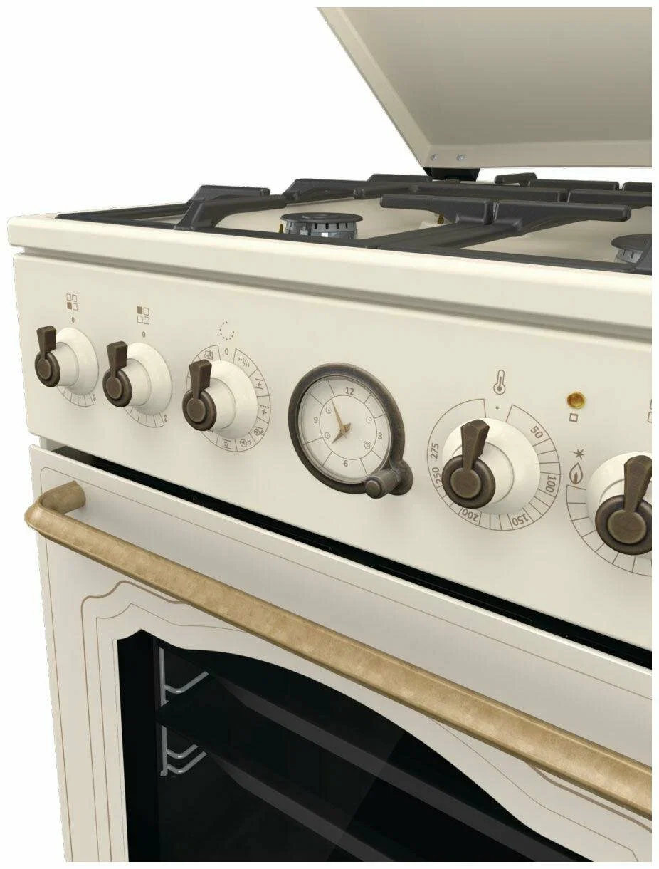 Плита комбинированная Gorenje GKS5B70CLI бежевый, конфорок 4 газовых, духовка 70 л, 50 см x 85 см x 59.4 см
