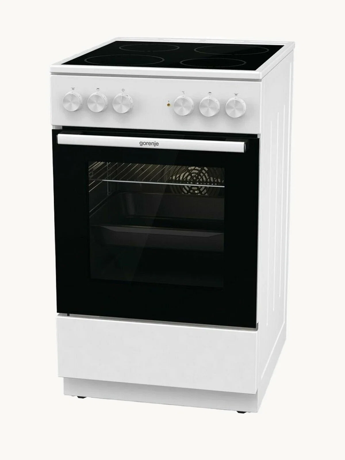 Плита электрическая Gorenje GEC5A12WG-B белый, конфорок 4 электрических, духовка 68 л, 50 см x 85 см x 59.4 см (без крышки)