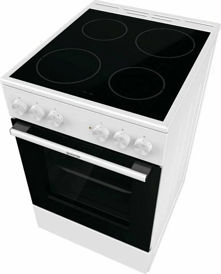 Плита электрическая Gorenje GEC5A41WG белый, конфорок 4 электрических, духовка 62 л, 50 см x 85 см x 59.4 см