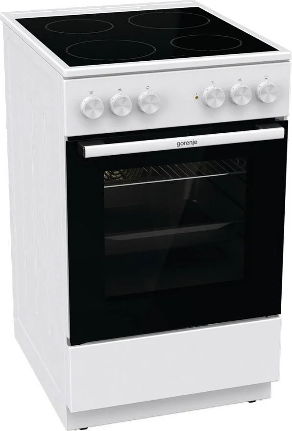 Плита электрическая Gorenje GEC5A41WG белый, конфорок 4 электрических, духовка 62 л, 50 см x 85 см x 59.4 см
