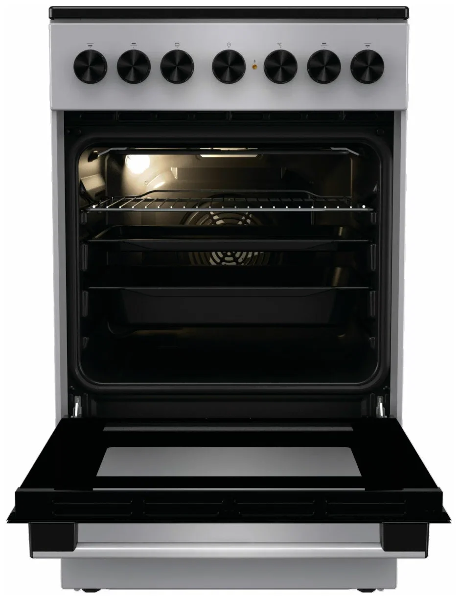 Плита электрическая Gorenje GEC5B41SG серый, конфорок 4 шт, духовка 62 л, 50 см x 85 см x 59.4 см