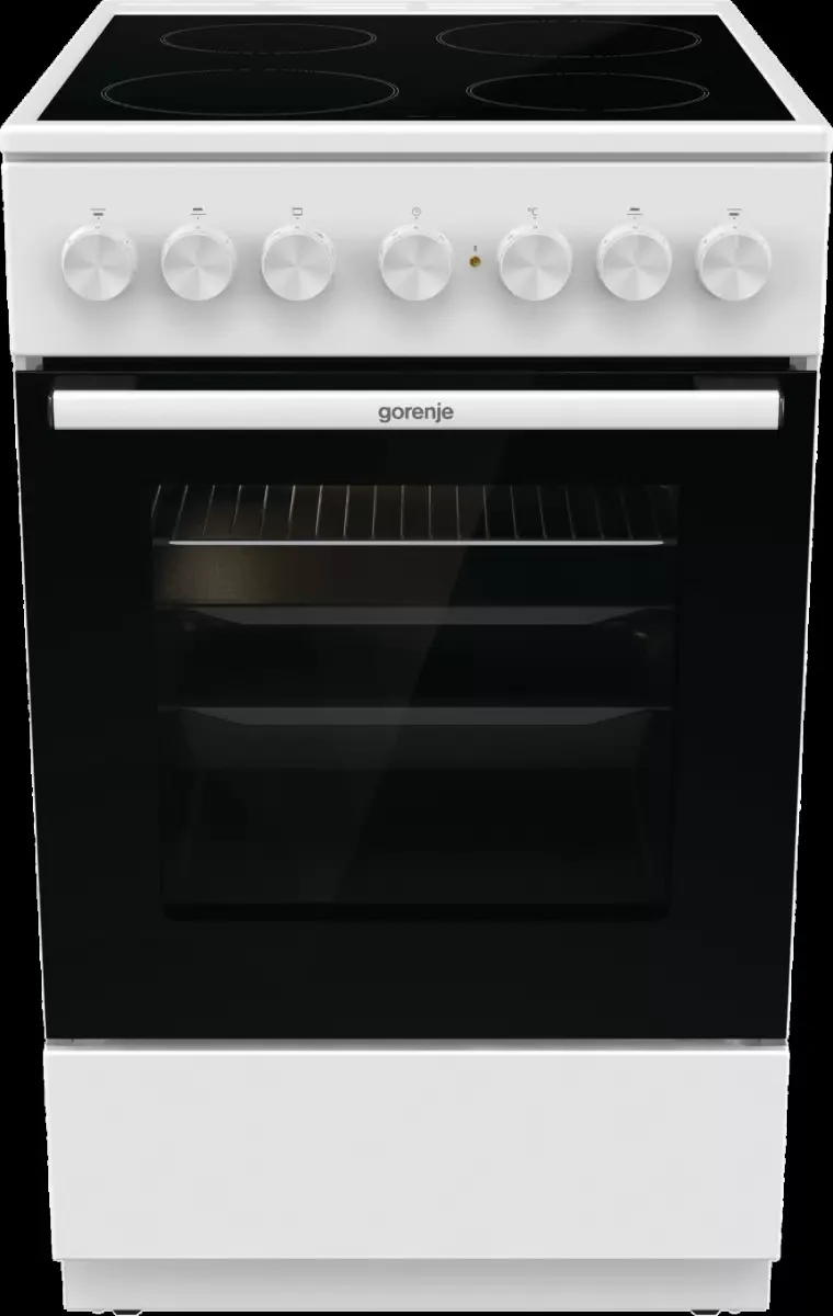 Плита электрическая Gorenje GEC5B41WG белый, конфорок 4 электрических, духовка 62 л, 50 см x 85 см x 59.4 см