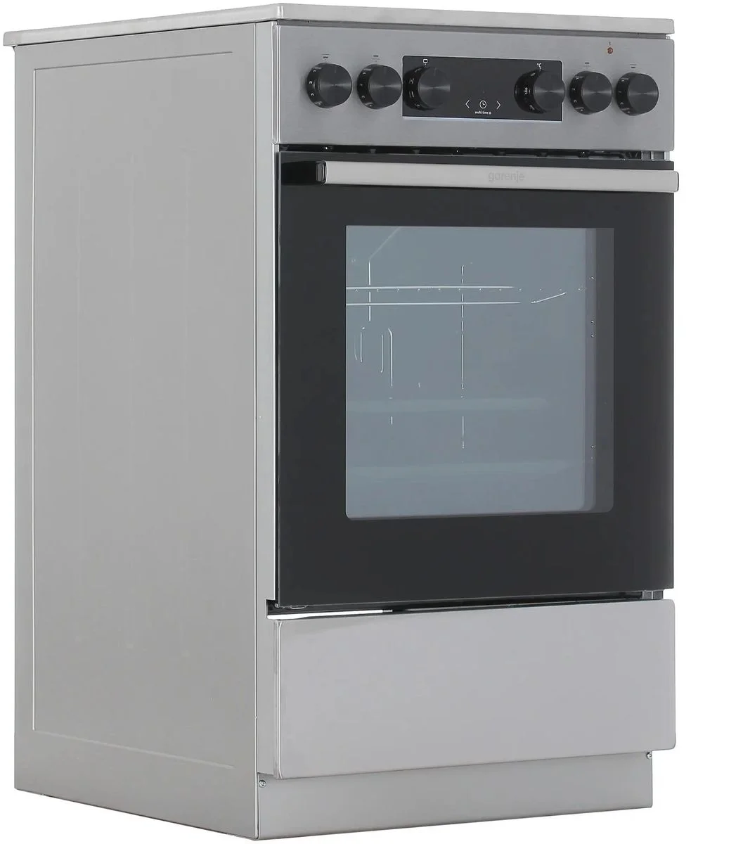 Плита электрическая Gorenje GEC5C40XAOT серебристый, конфорок 4 шт, духовка 70 л, 50 см x 85 см x 59.4 см