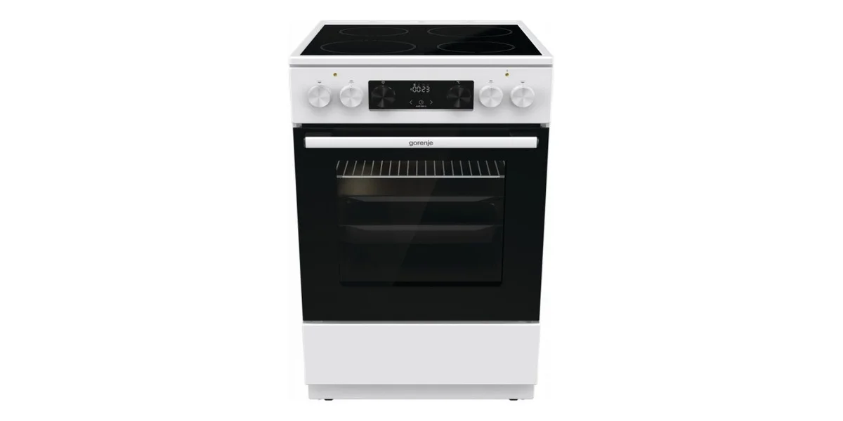 Плита электрическая Gorenje GEC5C42WG белый, конфорок 4 электрических, духовка 70 л, 50 см x 85 см x 59.4 см (без крышки)