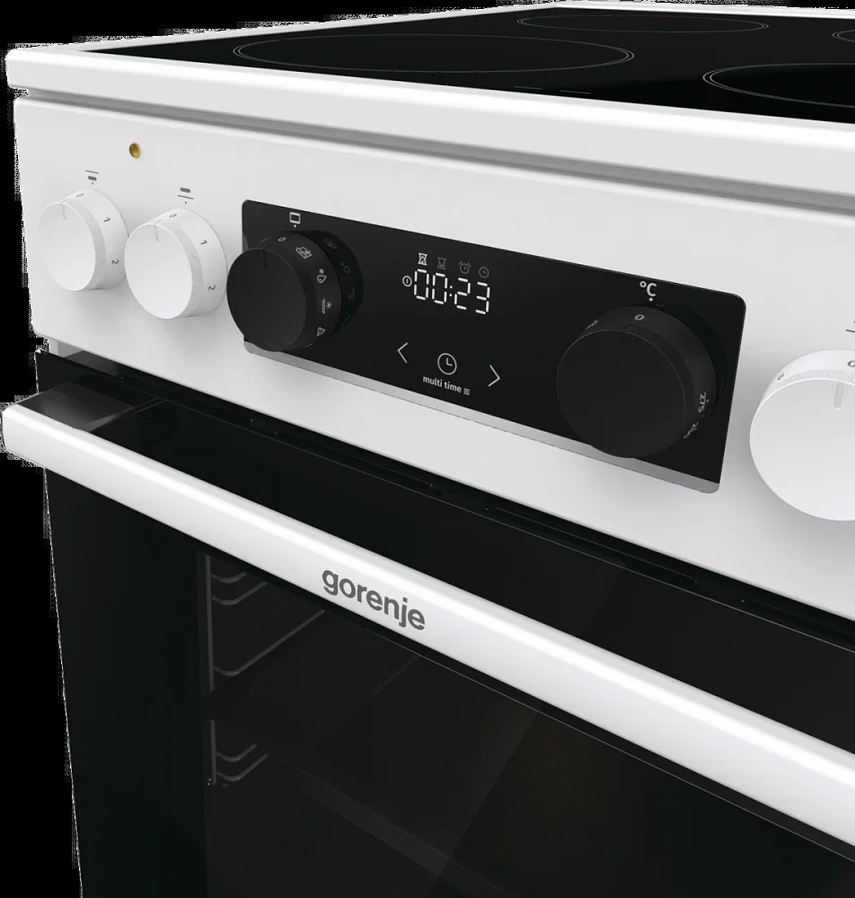 Плита электрическая Gorenje GEC5C42WG белый, конфорок 4 электрических, духовка 70 л, 50 см x 85 см x 59.4 см (без крышки)