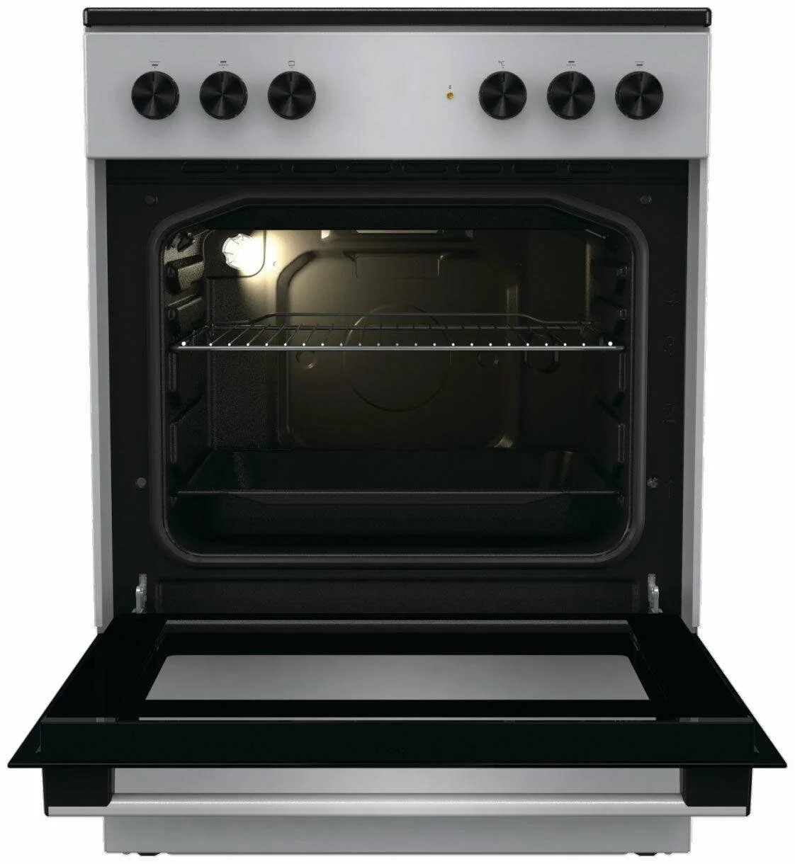 Плита электрическая Gorenje GEC6A11SG серый, конфорок 4 электрических, духовка 65 л, 60 см x 85 см x 60 см