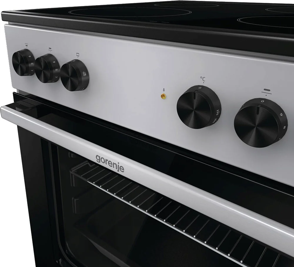 Плита электрическая Gorenje GEC6A11SG серый, конфорок 4 электрических, духовка 65 л, 60 см x 85 см x 60 см