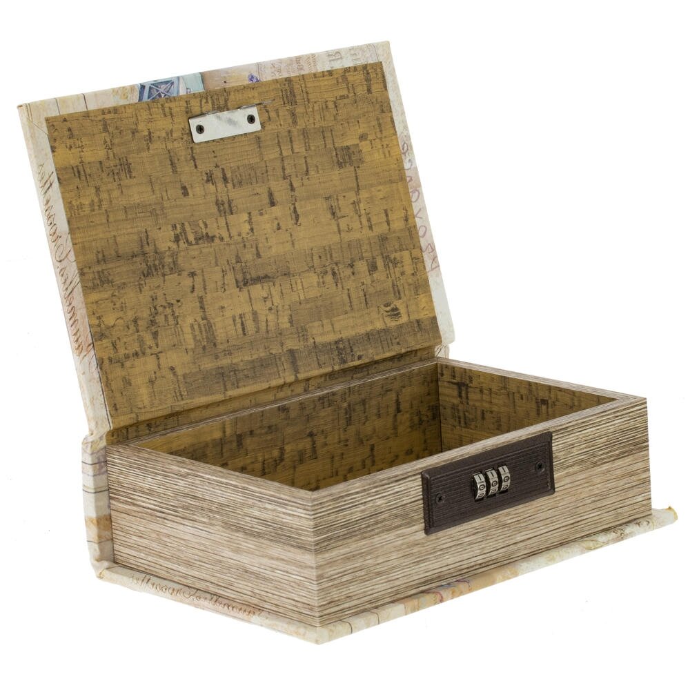 Шкатулка-книга с кодовым замком, L16 W6,5 H22 см