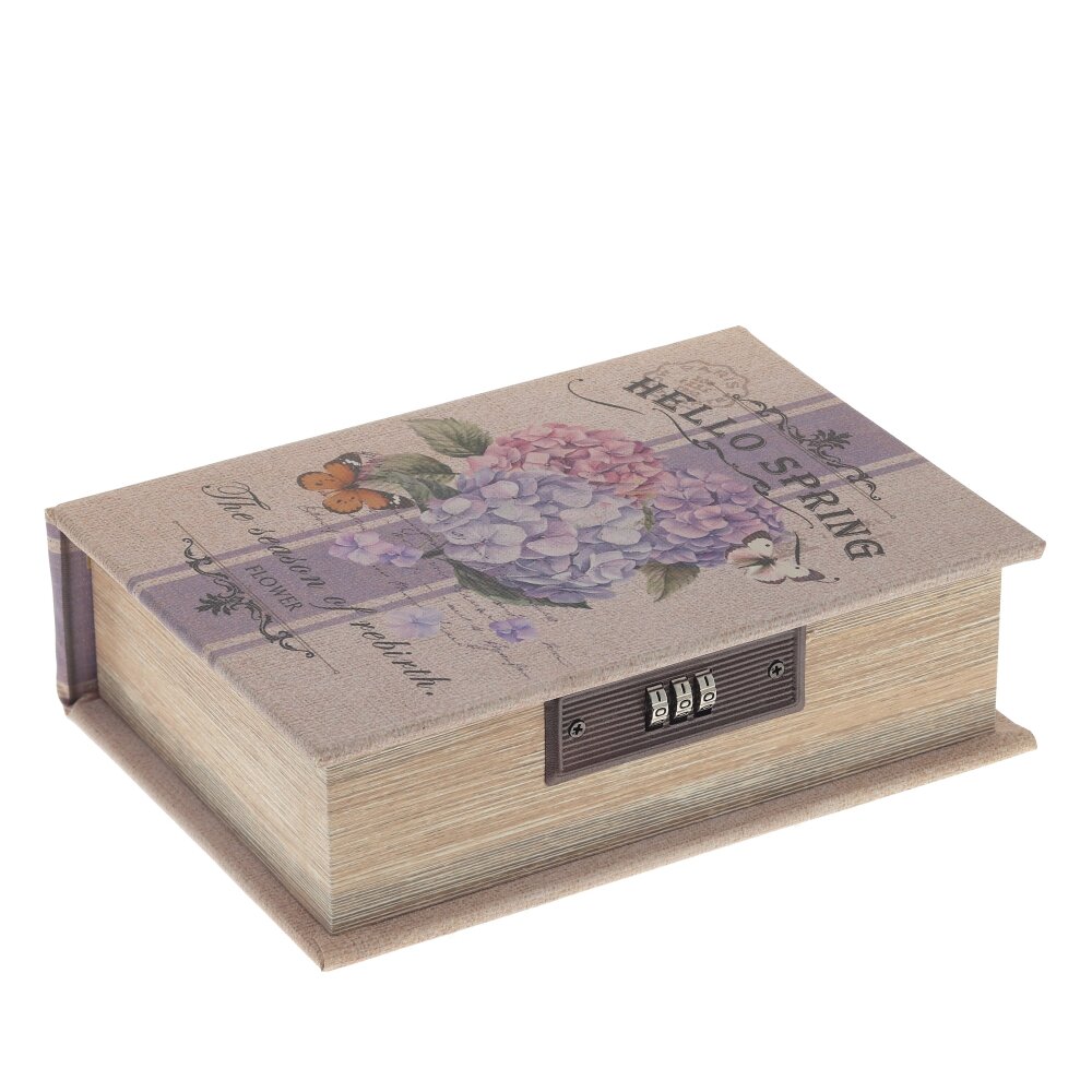 Шкатулка-книга с кодовым замком, L16 W7 H22,5 см
