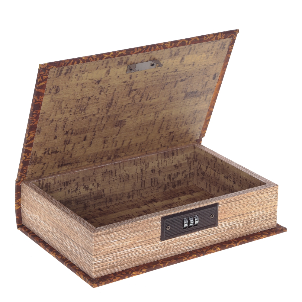 Шкатулка-книга с кодовым замком, L18 W7 H27 см