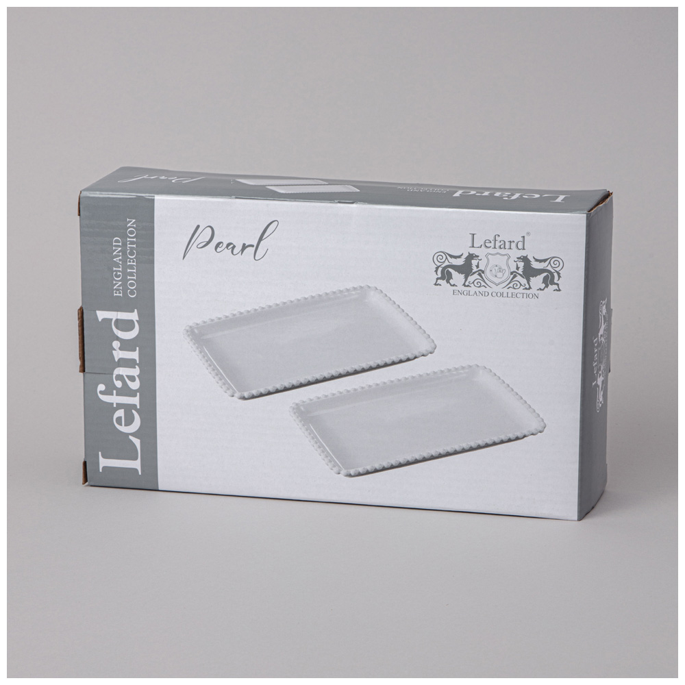 НАБОР БЛЮД LEFARD "PEARL" ПРЯМОУГ. 2 ШТ. 25*14,5*2,5 СМ (КОР=12НАБ.)