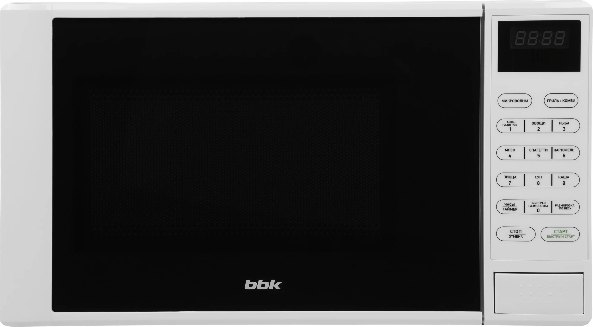 Микроволновая печь BBK 20MWG-735S/W белый, 20 л, 700 Вт, переключатели - сенсор