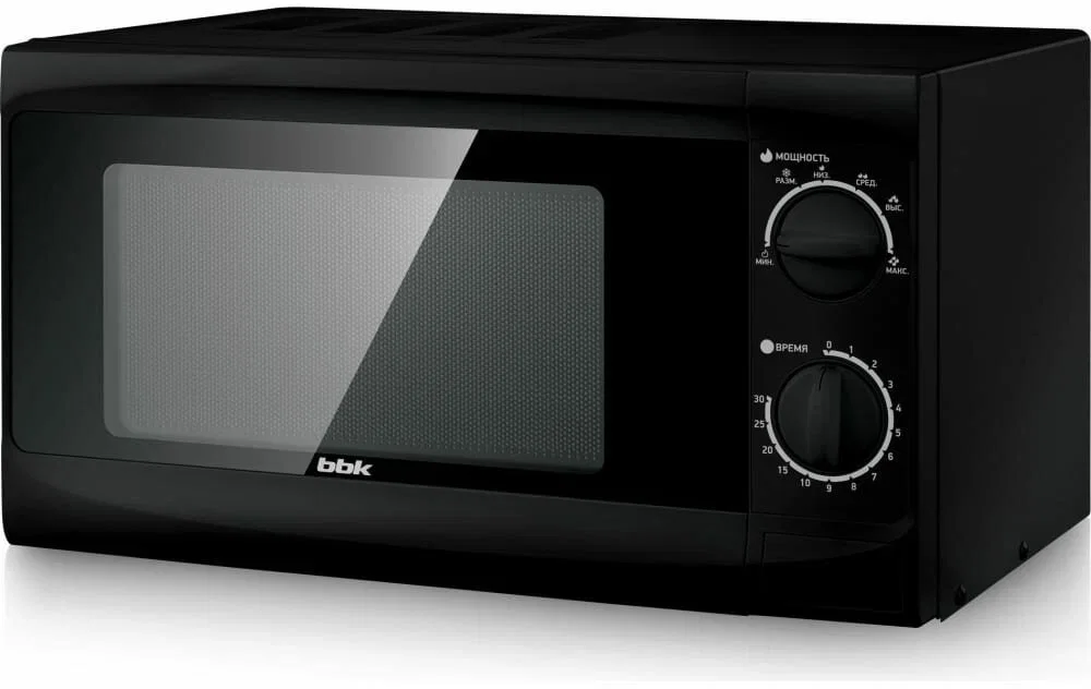 Микроволновая печь BBK 20MWS-706M/B черный, 20 л, 700 Вт, переключатели - поворотный механизм