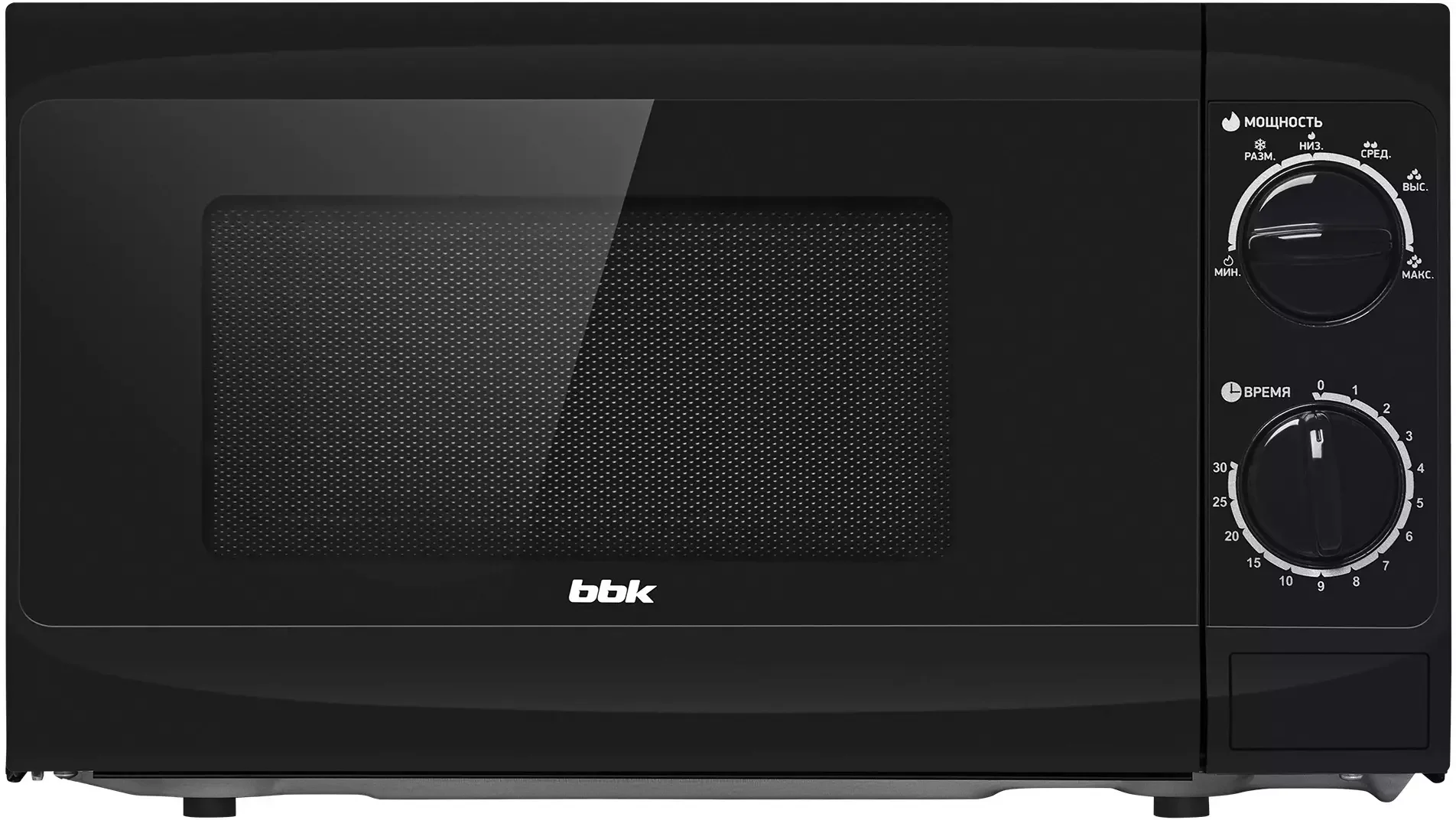 Микроволновая печь BBK 20MWS-706M/B черный, 20 л, 700 Вт, переключатели - поворотный механизм