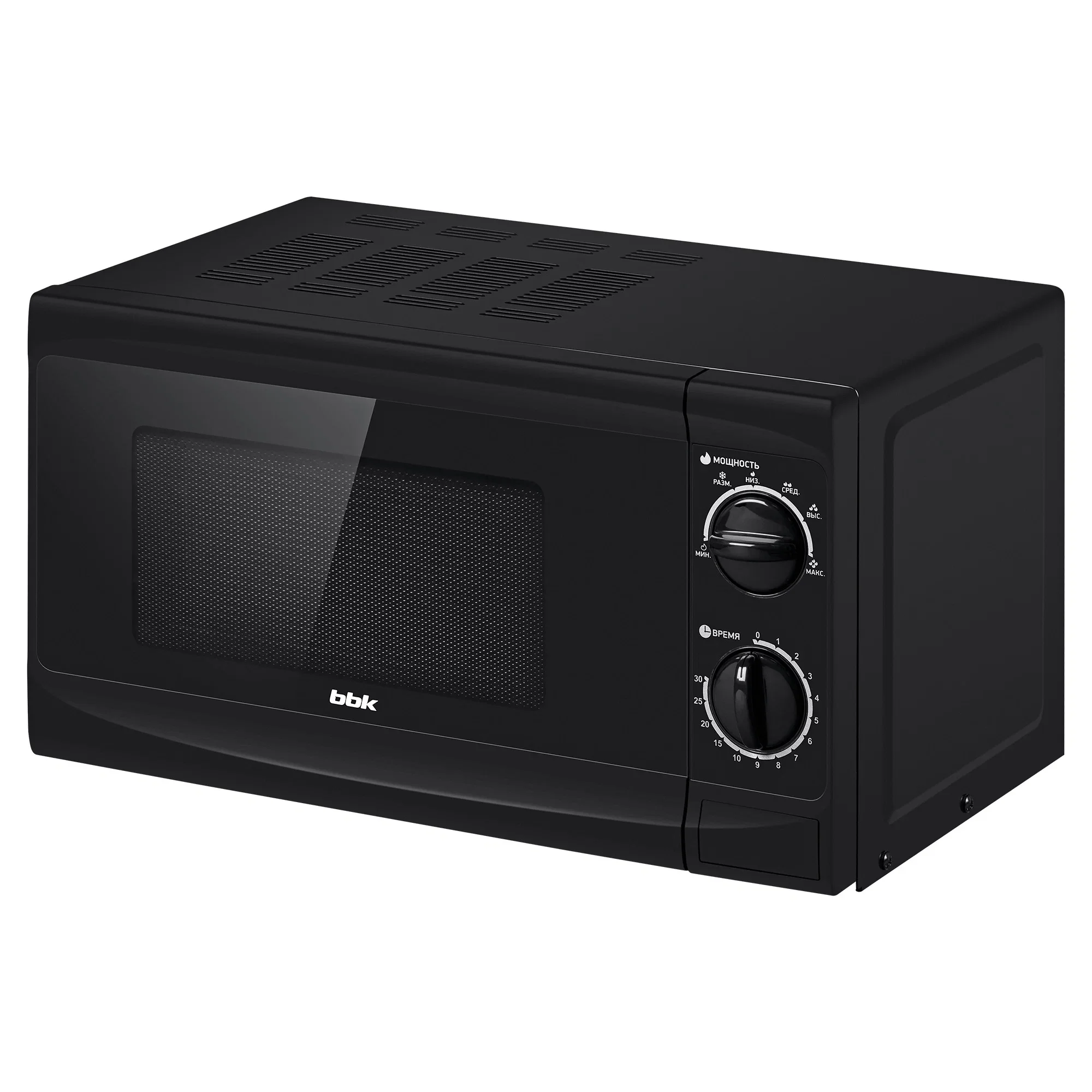 Микроволновая печь BBK 20MWS-706M/B черный, 20 л, 700 Вт, переключатели - поворотный механизм