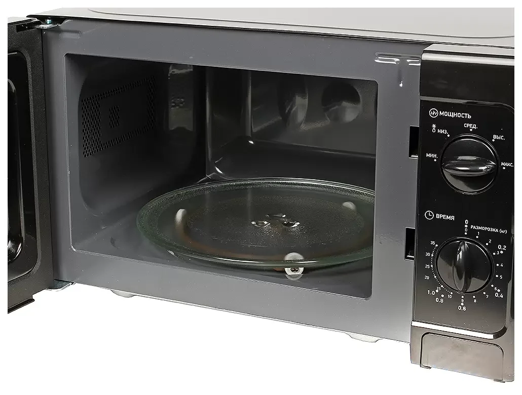 Микроволновая печь BBK 20MWS-709M/B черный, 20 л, 700 Вт, переключатели - поворотный механизм