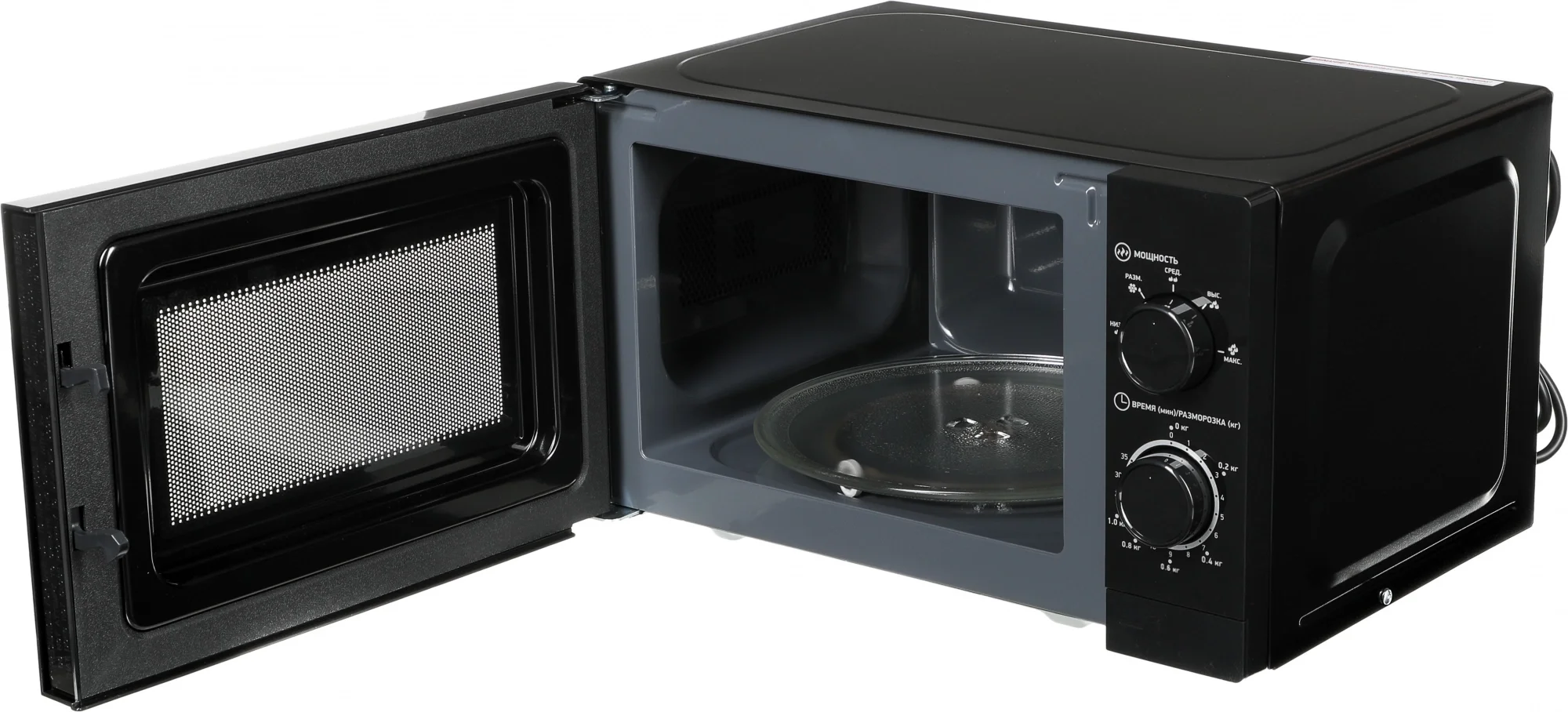 Микроволновая печь BBK 20MWS-717M/B черный, 20 л, 700 Вт, переключатели - поворотный механизм