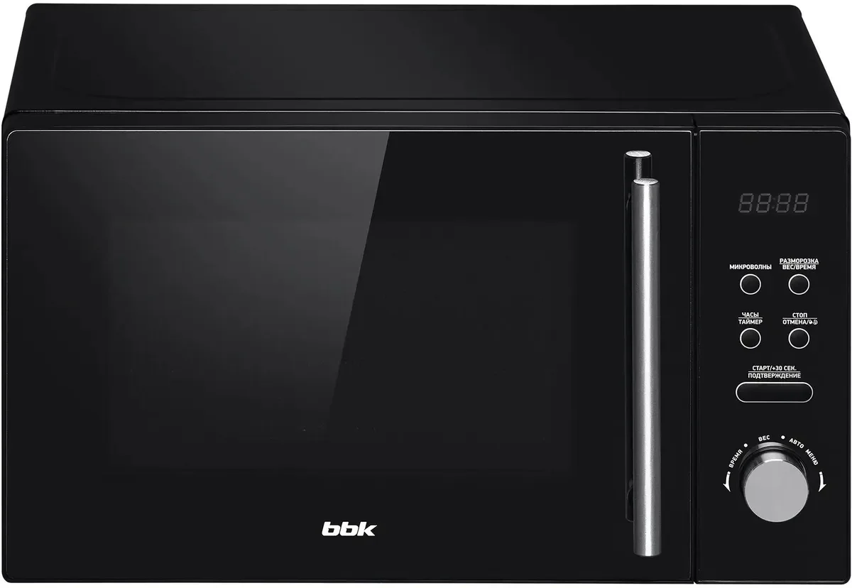 Микроволновая печь BBK 20MWS-722T/B-M/RU черный, 20 л, 700 Вт, переключатели - тактовый/сенсор