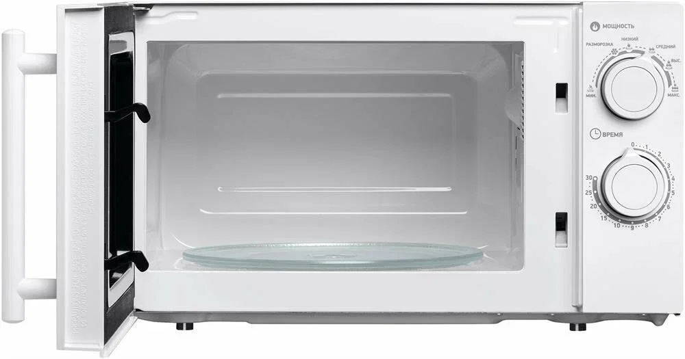 Микроволновая печь BBK 20MWS-771M/WM белый, 20 л, 700 Вт, переключатели - поворотный механизм