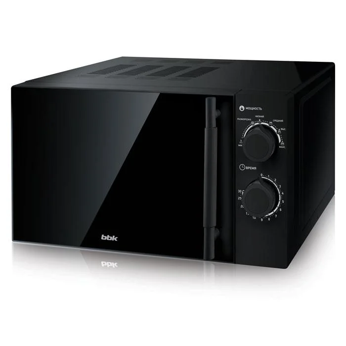 Микроволновая печь BBK 20MWS-773M/B-M черный, 20 л, 700 Вт, переключатели - поворотный механизм