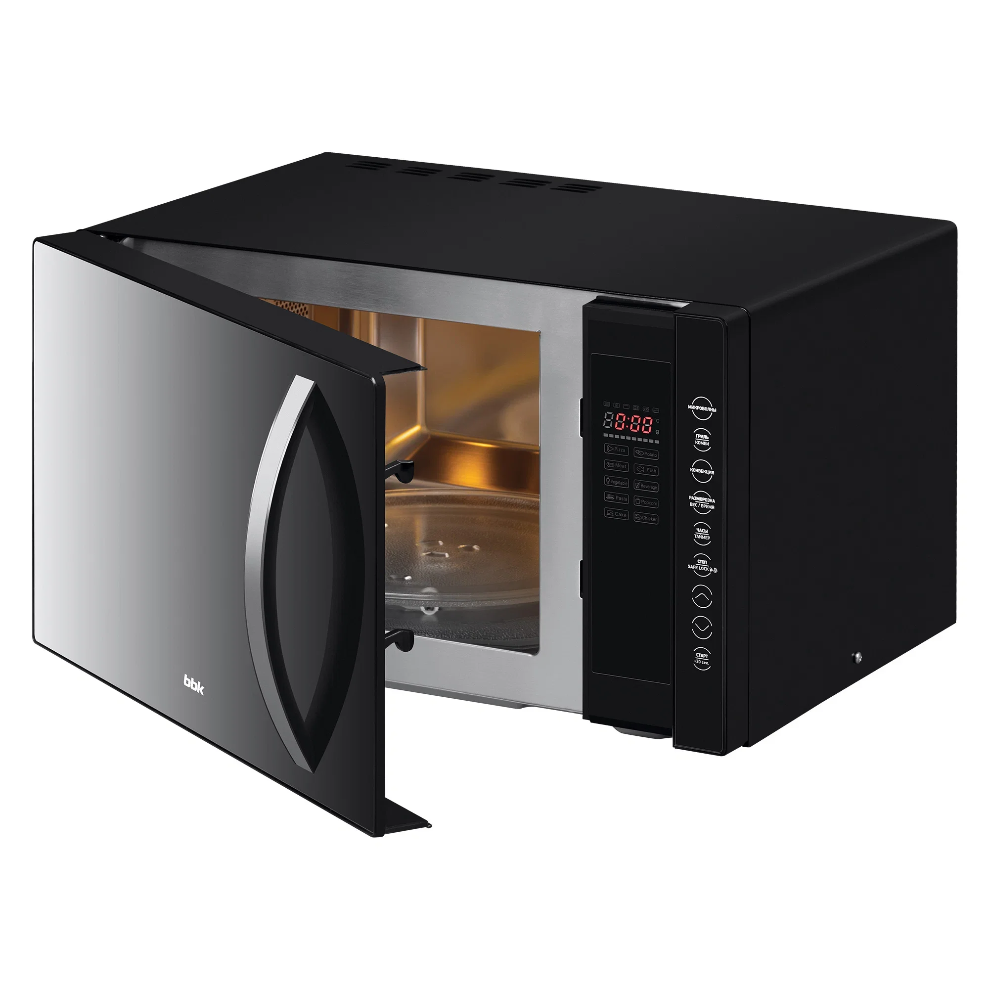 Микроволновая печь BBK 23MWC-881T/B-M черный, 23 л, 800 Вт, переключатели - сенсор