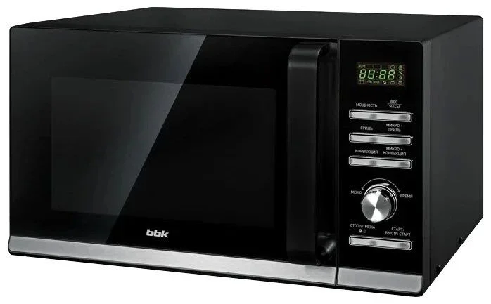 Микроволновая печь BBK 25MWC-991T/B черный/серебристый, 25 л, 900 Вт, переключатели - кнопки, поворотный механизм