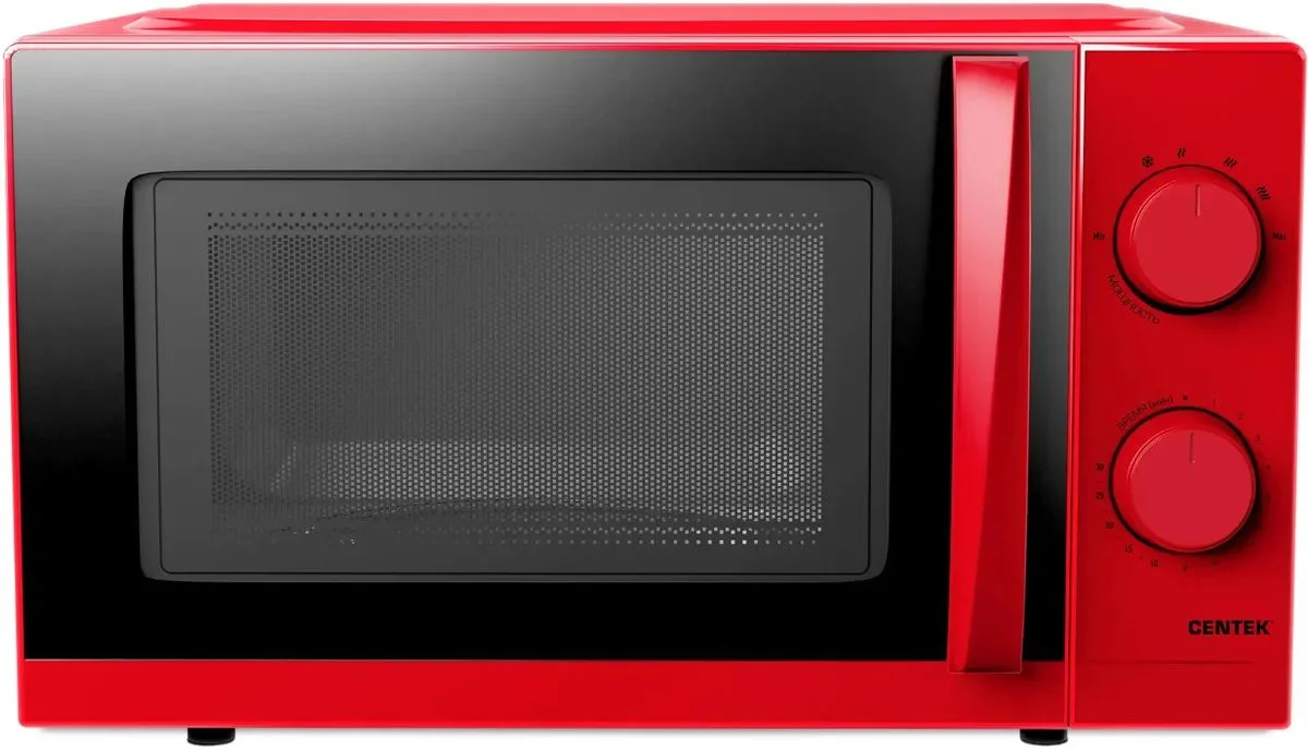 Микроволновая печь Centek CT-1571 красный, 20 л, 700 Вт, переключатели - поворотный механизм
