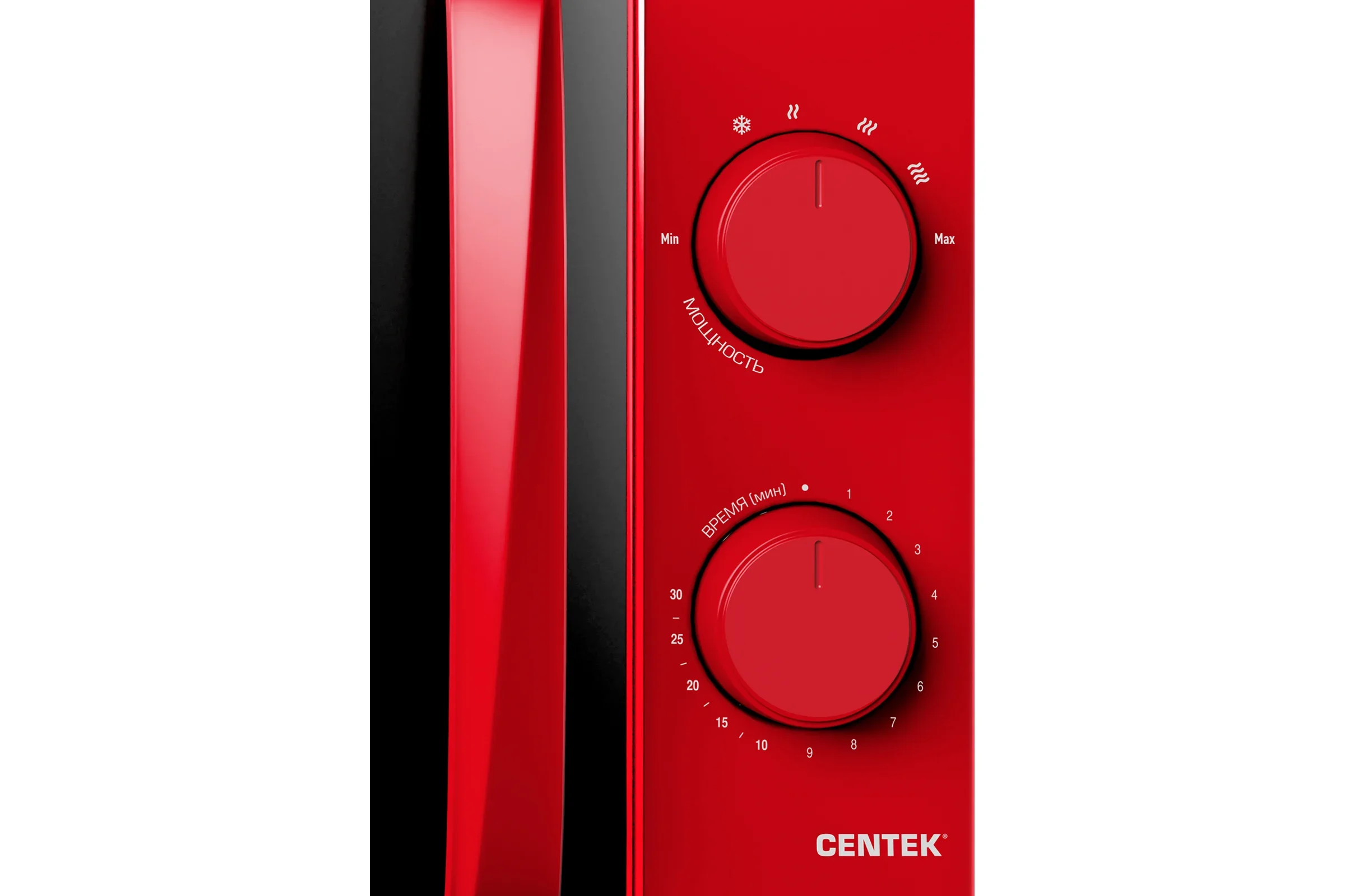 Микроволновая печь Centek CT-1571 красный, 20 л, 700 Вт, переключатели - поворотный механизм