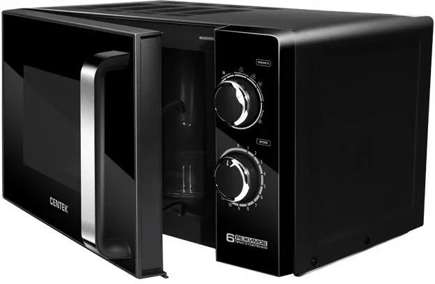Микроволновая печь Centek CT-1575 черный, 20 л, 700 Вт, переключатели - поворотный механизм
