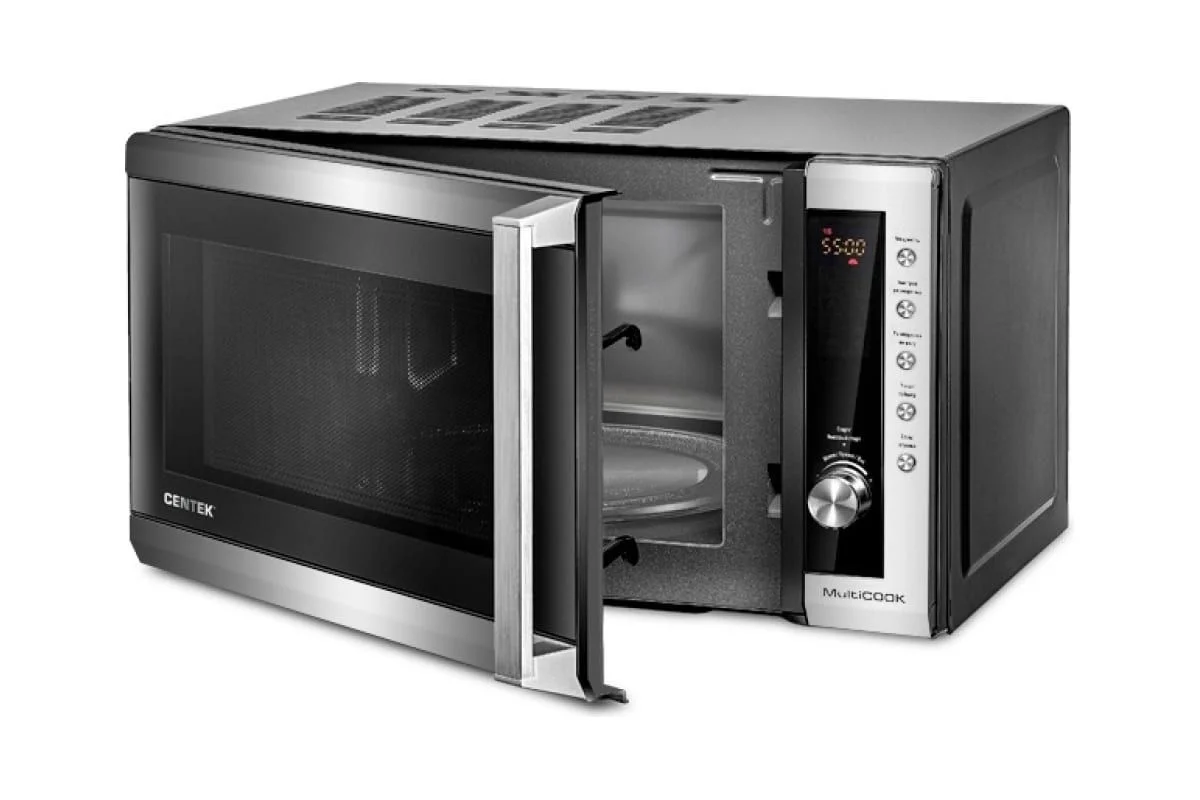 Микроволновая печь Centek CT-1582 нержавеющая сталь, 20 л, 700 Вт, переключатели - кнопки, поворотный механизм