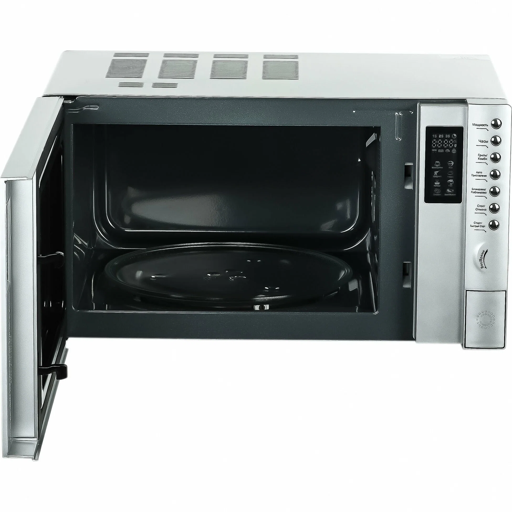 Микроволновая печь Galanz MOG-2375DS серебристый, 23 л, 900 Вт, переключатели - кнопки