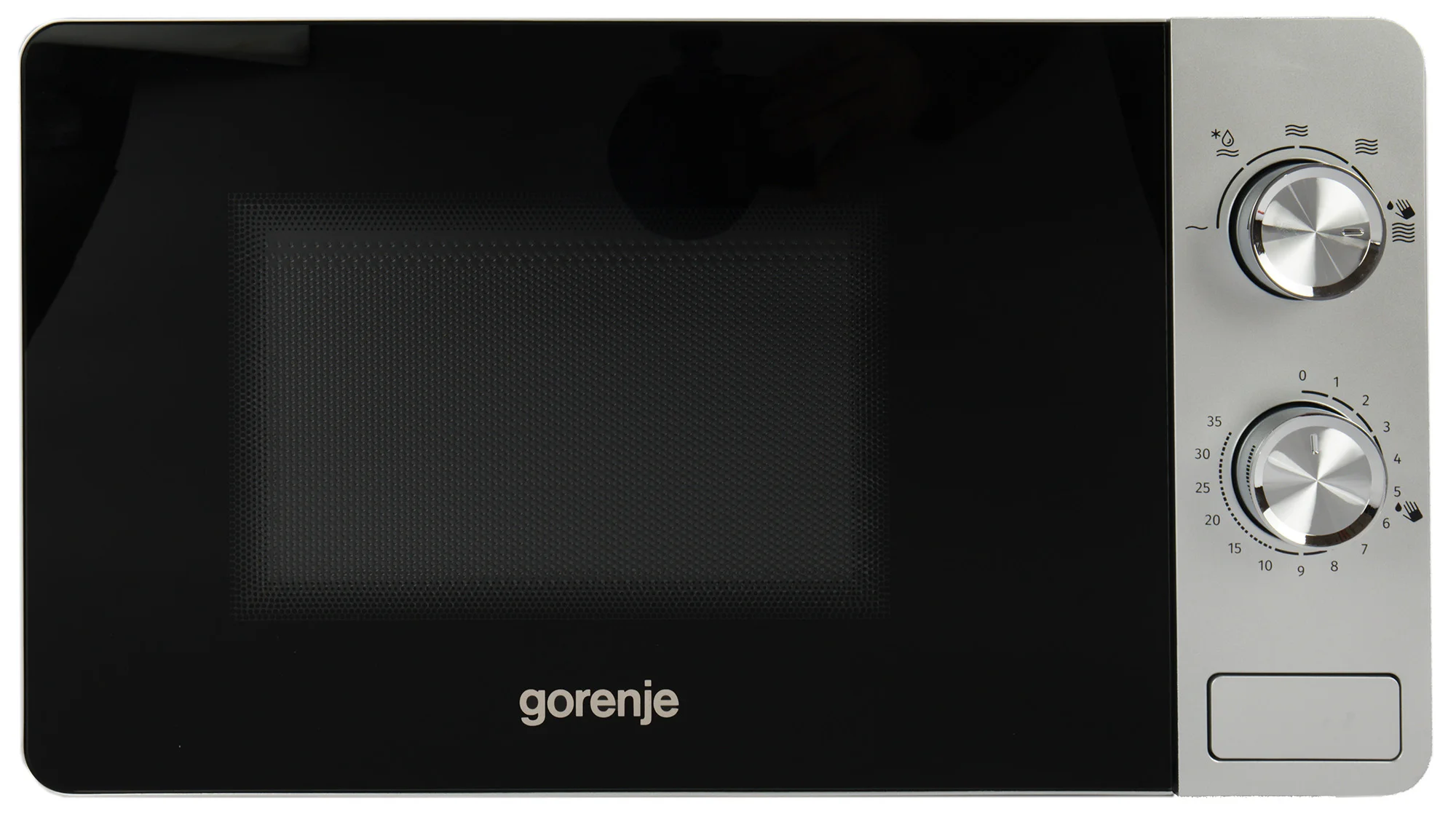 Микроволновая печь Gorenje MO20E1S серебристый, 20 л, 800 Вт, переключатели - поворотный механизм