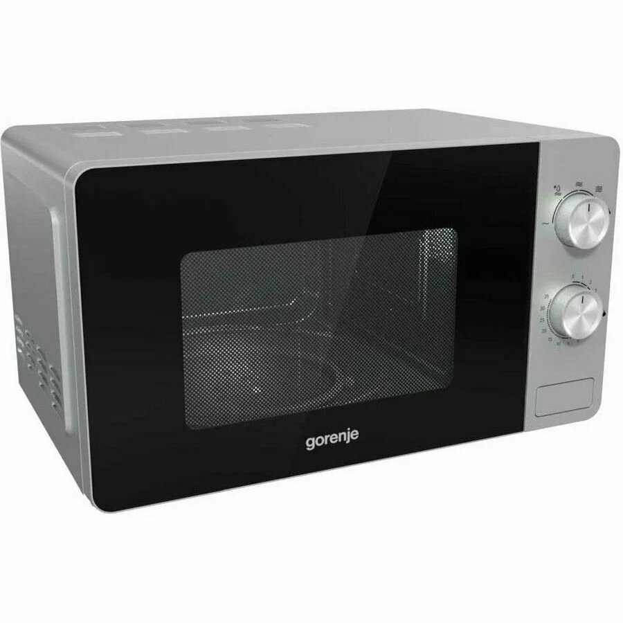 Микроволновая печь Gorenje MO20E1S серебристый, 20 л, 800 Вт, переключатели - поворотный механизм
