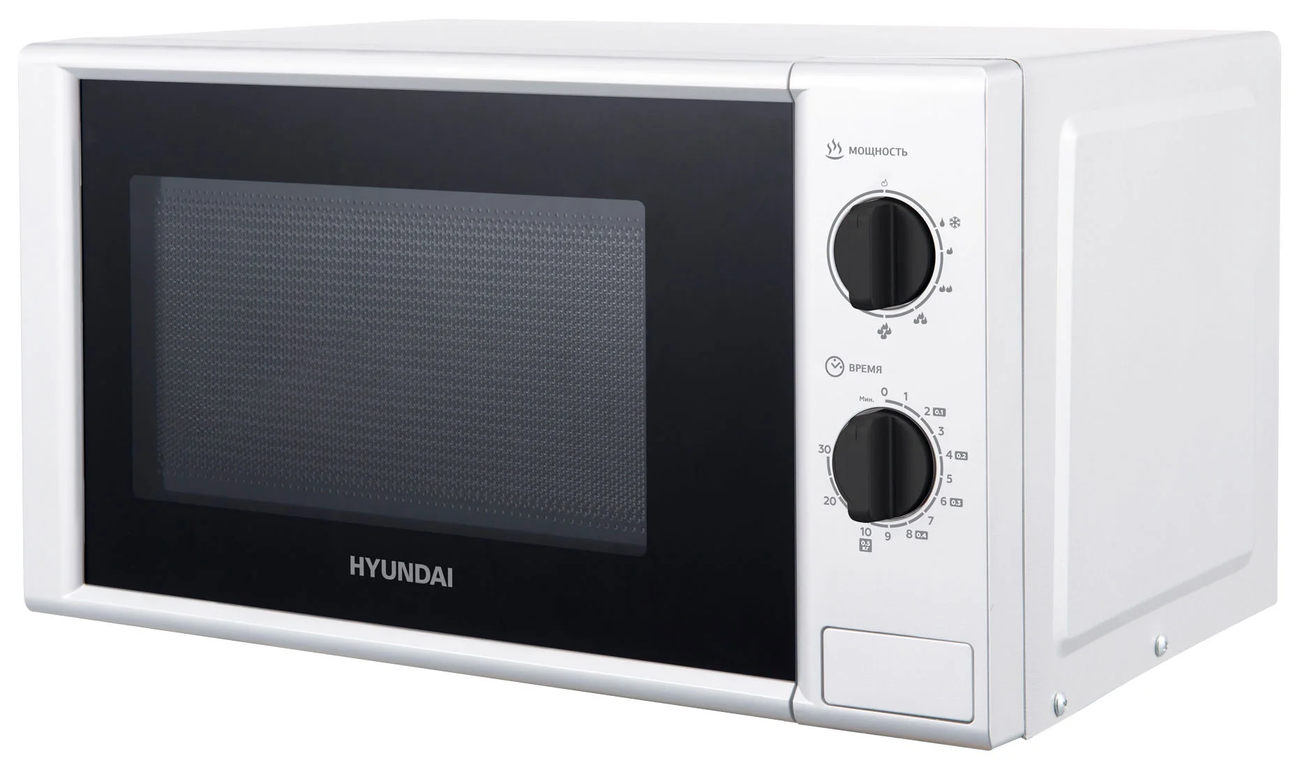 Микроволновая печь Hyundai HYM-M2048 белый, 20 л, 700 Вт, переключатели - поворотный механизм