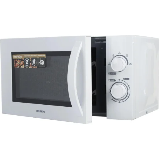 Микроволновая печь Hyundai HYM-M2059 белый, 20 л, 700 Вт, переключатели - поворотный механизм