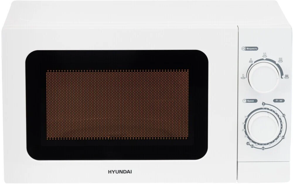 Микроволновая печь Hyundai HYM-M2064 белый, 20 л, 700 Вт, переключатели - поворотный механизм