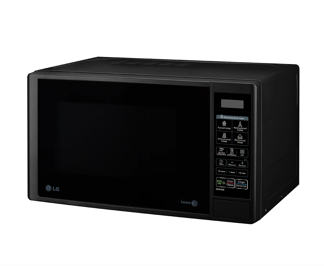 Микроволновая печь LG MS2042DB черный, 20 л, 700 Вт, переключатели - сенсор