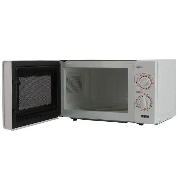 Микроволновая печь Mystery MMW-2013 белый, 20 л, 800 Вт, переключатели - поворотный механизм