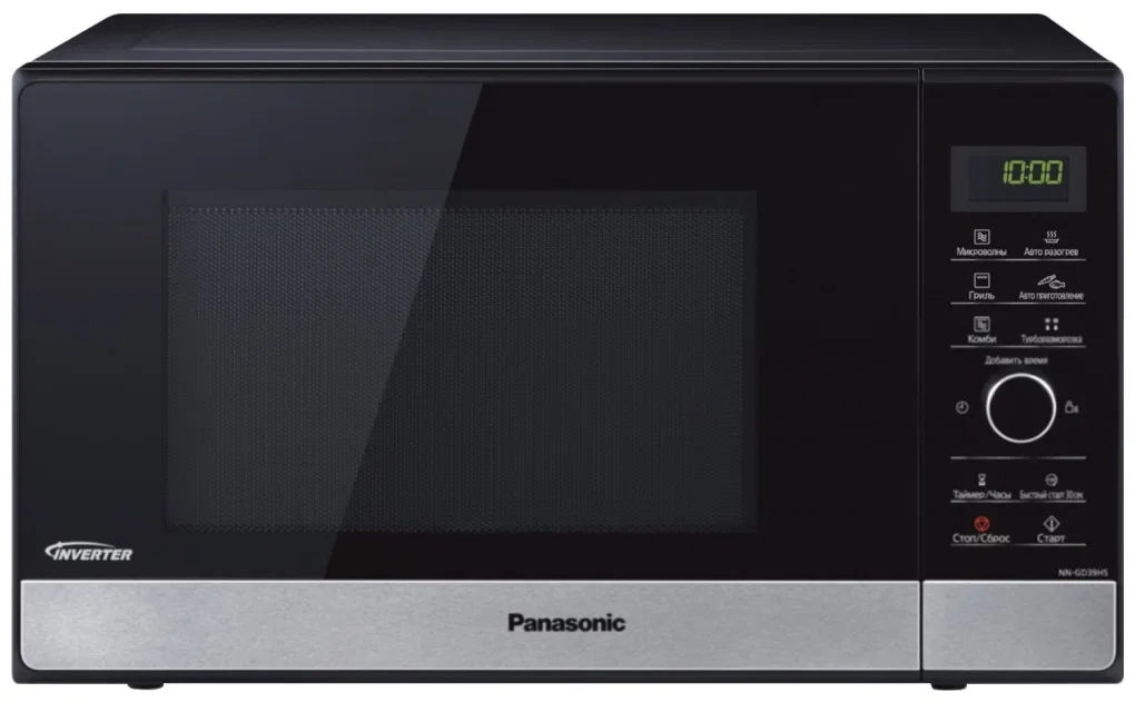 Микроволновая печь Panasonic NN-GD38HSZPE черный, 23 л, 1000 Вт, переключатели - сенсор, поворотный механизм
