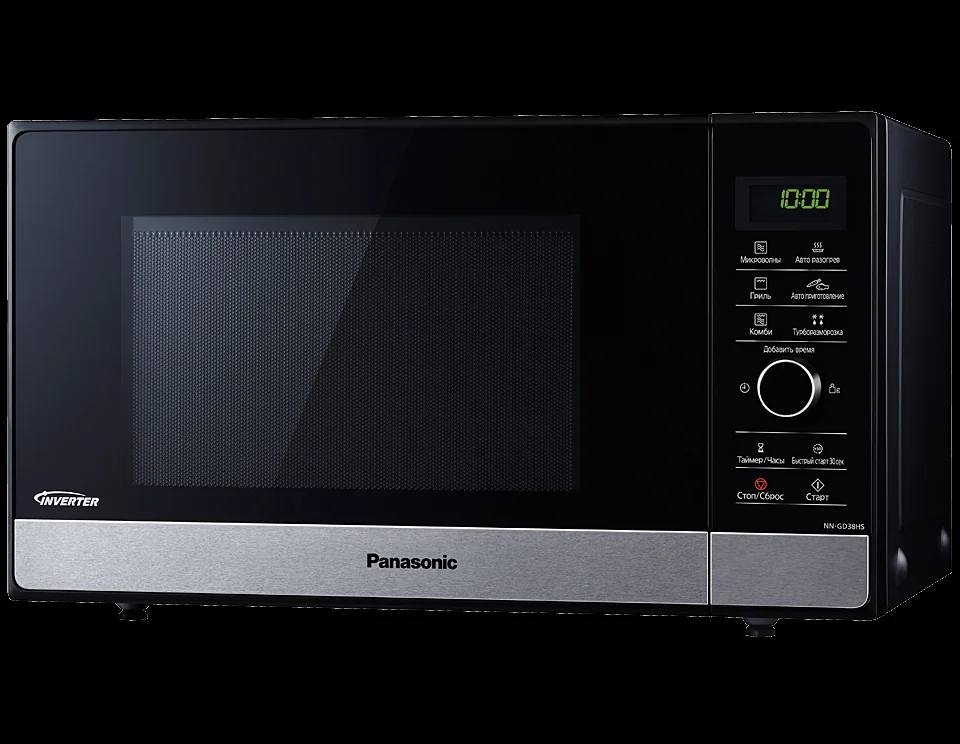 Микроволновая печь Panasonic NN-GD38HSZPE черный, 23 л, 1000 Вт, переключатели - сенсор, поворотный механизм