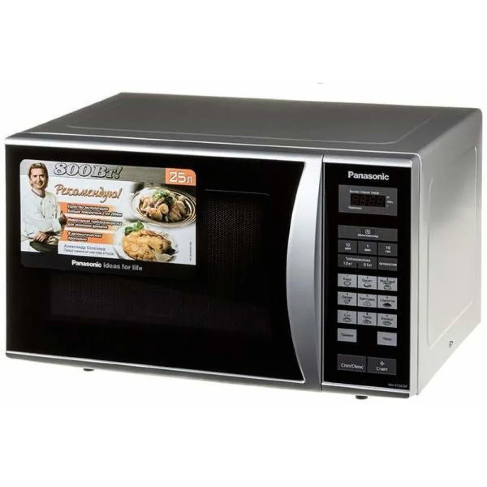 Микроволновая печь Panasonic NN-ST342MZPE серебристый, 25 л, 800 Вт, переключатели - сенсор