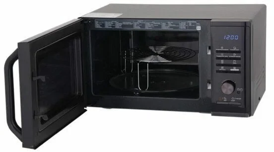 Микроволновая печь Samsung MG23K3515AK/BW черный, 23 л, 800 Вт, переключатели - кнопки, поворотный механизм