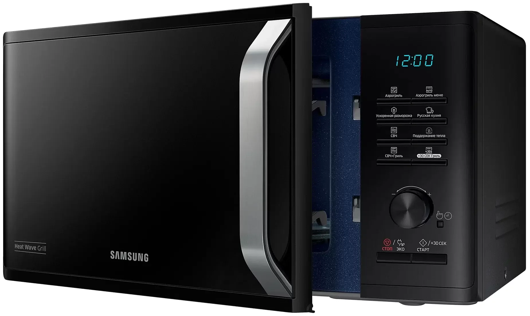Микроволновая печь Samsung MG23K3575AK черный, 23 л, 800 Вт, переключатели - кнопки, поворотный механизм